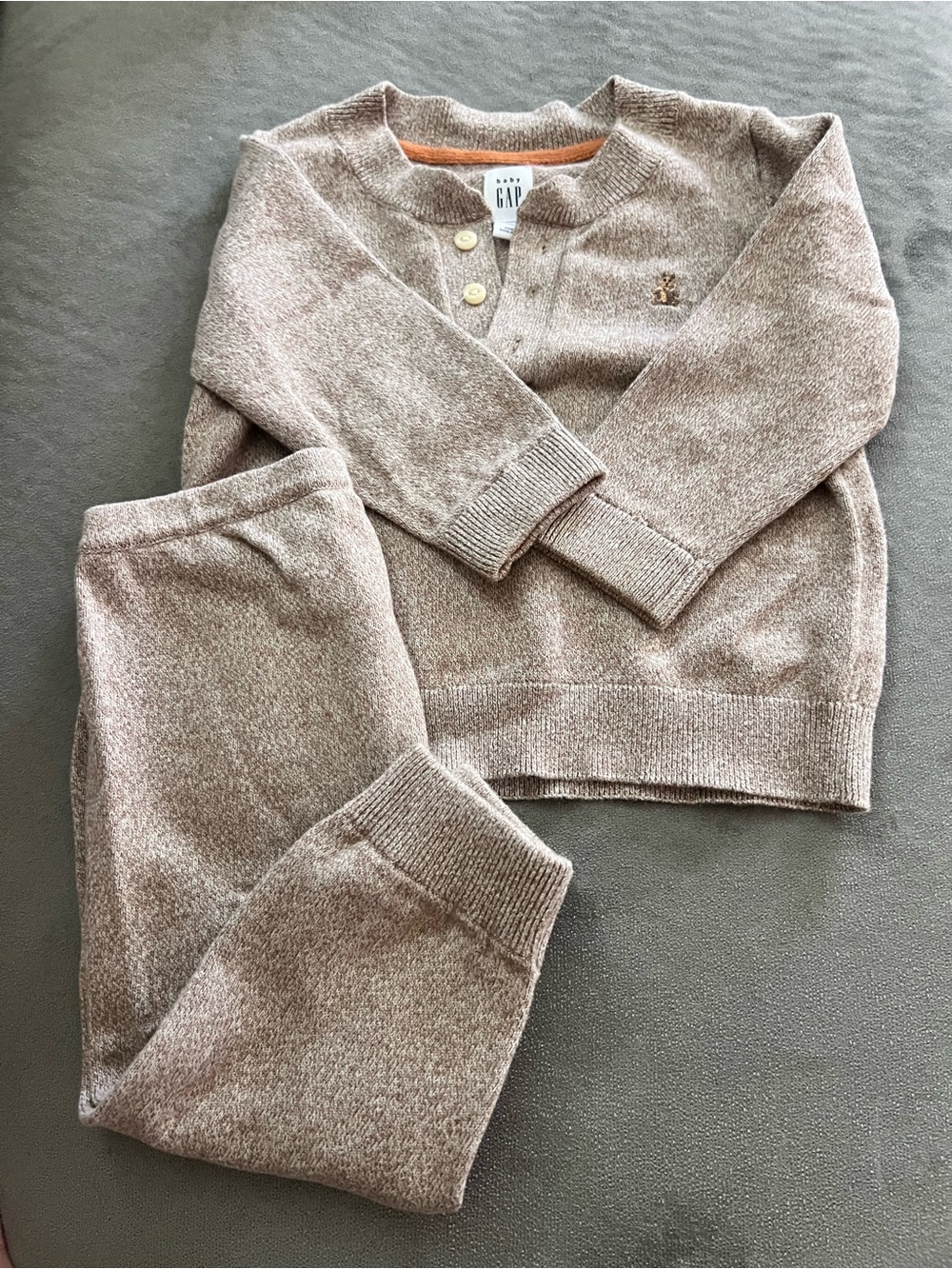 Baby GAP  Henley Pullover Sweater in Light Taupe